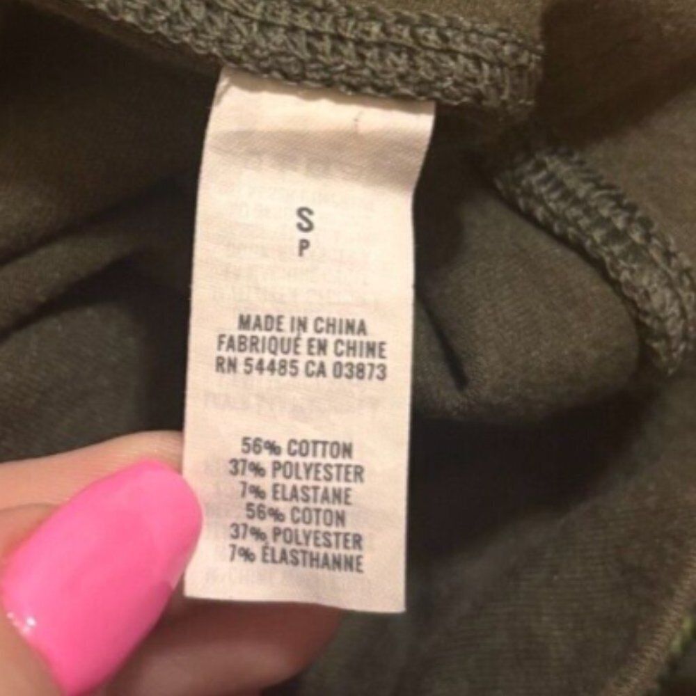 Aerie Chill Play Move High Rise Lace Up Cotton Leggings Olive Green Womens Sz S - Picture 6 of 6